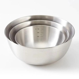 3 Pcs Stainless Steel Mixing Bowls with Measurement Marks, Durable Silver Salad Bowls, Heavy-Duty Kitchen Nesting Bowls for Baking, Cooking, Food Prep, Home, Apartment, Dorm ﻿ ﻿