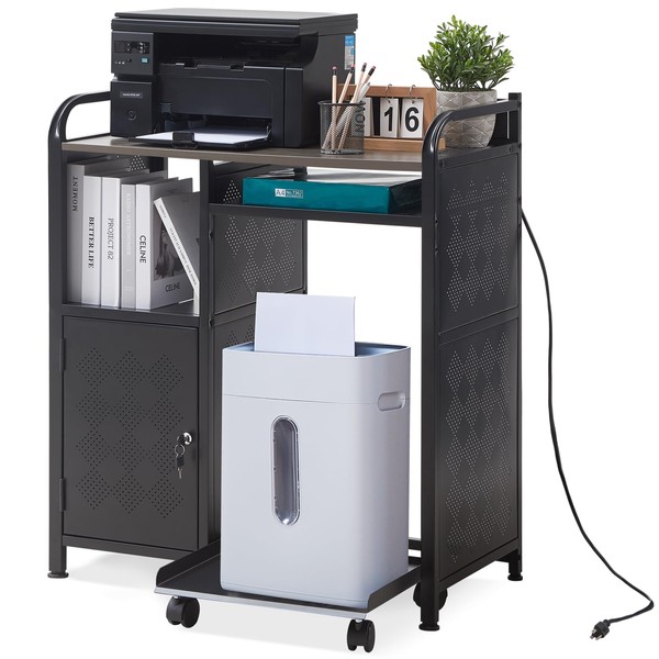 Large Printer Stand with Storage Printer Table with Socket and