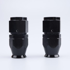 AC PERFORMANCE Straight Aluminum Swivel Female -10 AN PTFE Hose End Fitting Connector for AN10 Teflon Fuel Line, Black Pack of 2