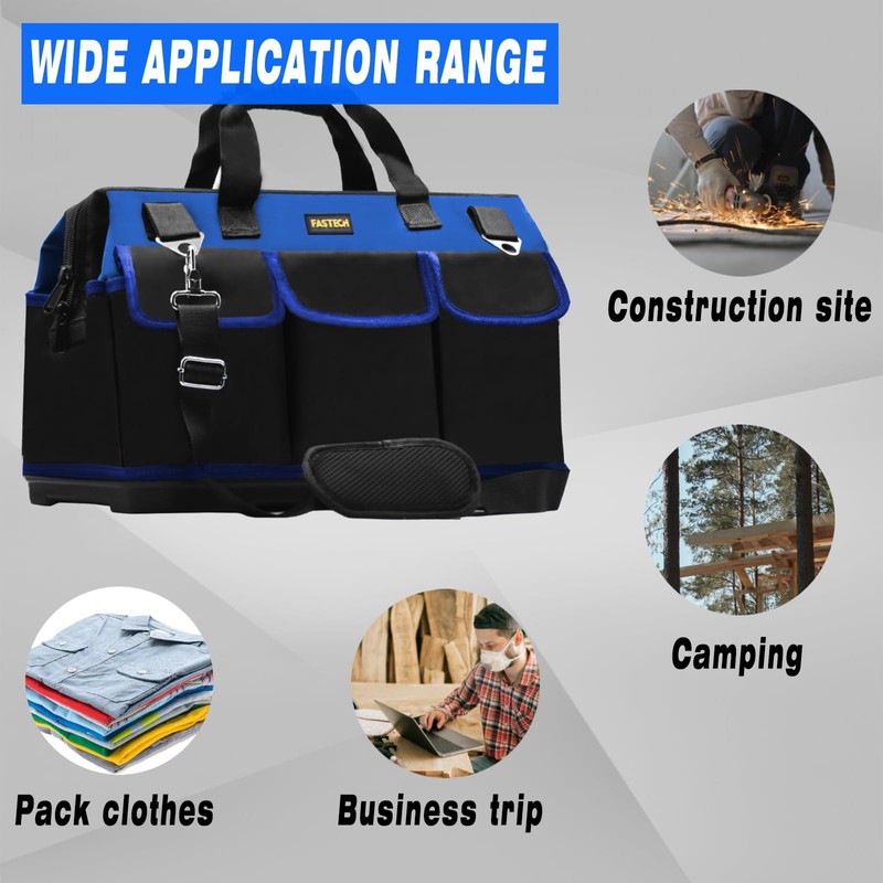 FASTECH 20 Inch Bottom Tools Bag With Wide Mouth For