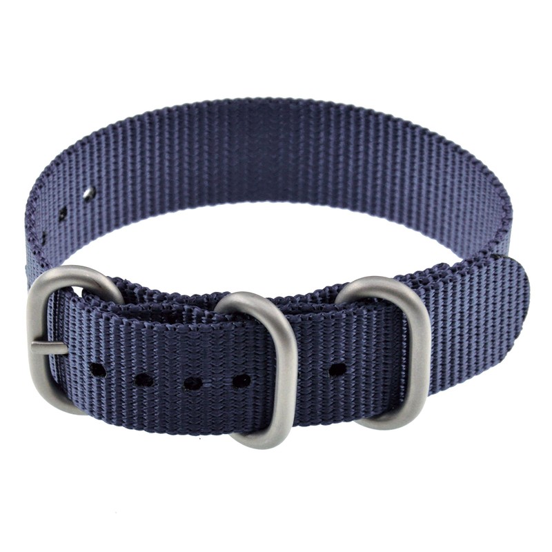 21mm 青 厚いナイロン タイプ 腕時計ベルト替えバンド マット仕上げのバックル