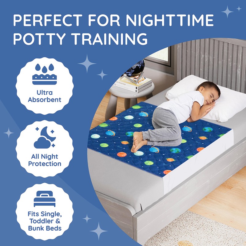 Potty training bed pad with tucks, mattress protector for 100%