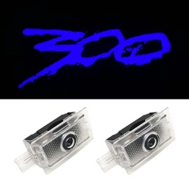 Avmtokar Never Fade Door Puddle Light for 2005~2022 Chrysler 300 300C 300S Projector Ghost Shadow Logo Lights Welcome Courtesy Step Lights (1. Never Fade Blue 300 Emblem for Chrysler)