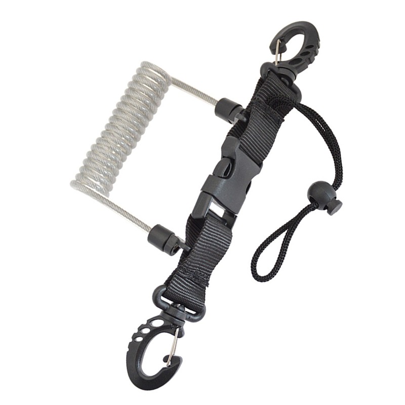 Spiral Coil Cable Anti-lost Camera Flashlights Safety Leash for Diving