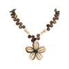 BlueRica Kaput Shells Flower on Brown Coconut Shell Disc Beads