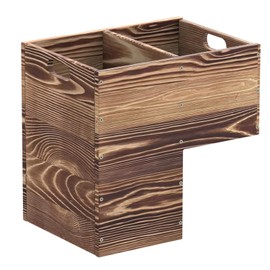 THOOUM Wooden Stair Basket with Handles, 300mm Wide Staircase Basket Organizer for Carpeted & Wooden Stairs
