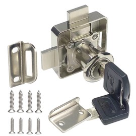 Double Door Cabinet Lock Cabinet Drawer Lock Double Deadbolt Door Lock [Right Door Installation]. Drilling Diameter 3/4"/19mm for (3/5"-/15mm)- (7/8"-/22mm) Thick Door Panels (1 Pack)