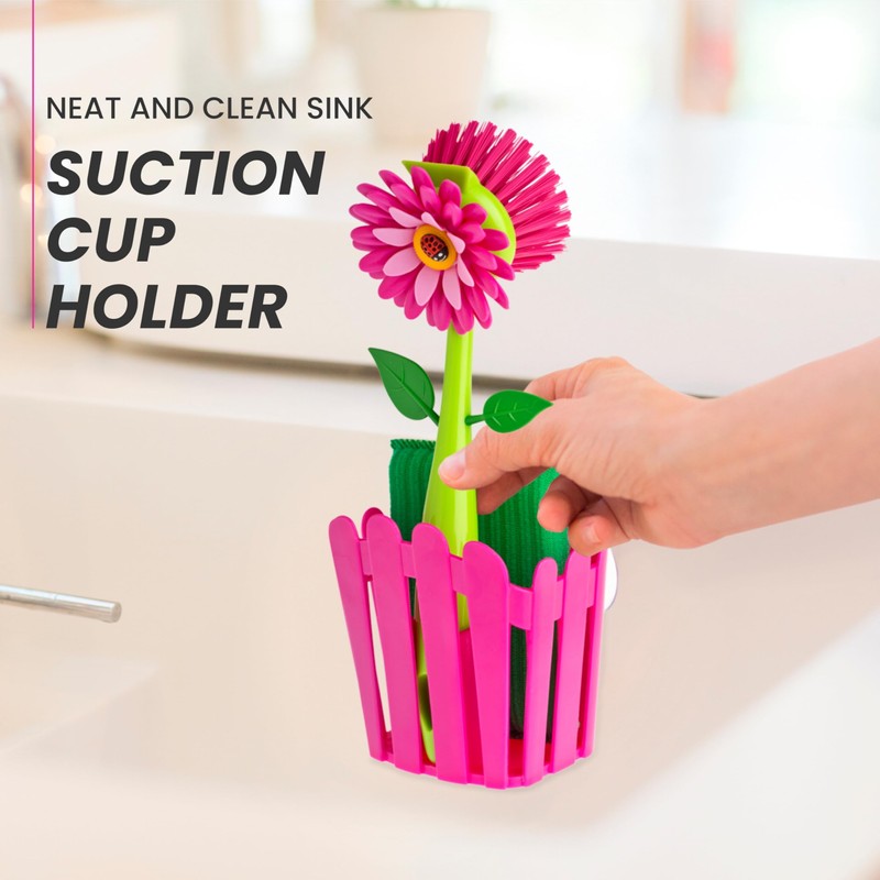 Vigar Flower Power 3-in-1 Kitchen Sink Caddy Set, Flower-Shaped Dish