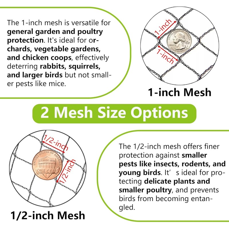 POYEE 25 x 25 FT Bird Netting for Garden Woven