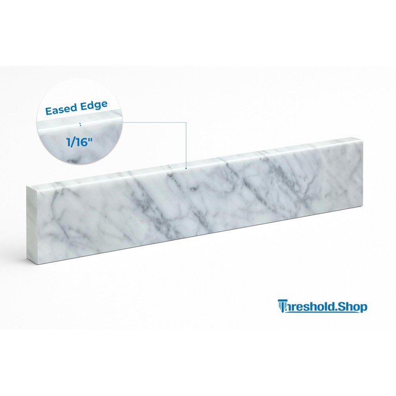 Threshold.shop Bathroom Vanity Sink Backsplash and Sidesplash (Carrara Marble, 4"