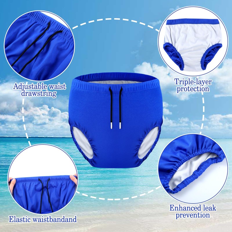 Glitopper 2 Pcs Youth Swim Diaper Special Needs Reusable Cloth