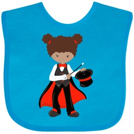 inktastic Magician Girl, African American Girl, Magic Wand Baby Bib Turquoise 447bd