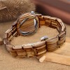 Tiong Men's Wooden Watch with Cowhide Leather Strap Quartz Movement