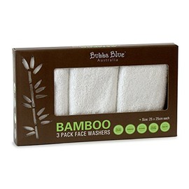 Bubba Blue Bamboo Viscose/Cotton Baby Bath Face Towel Washers Super Soft 3 Pack White Unisex