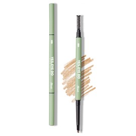 Blonde Eyebrow Pencil, Ultra Slim Eyebrow Pencil Automatic Brow Definer Long Lasting, Waterproof Micro Fine Triangle Tip Double Head Brow Sculptor for Natural Eye Brow Lamination Makeup Look, Blonde, YES.EYE DO