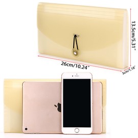 Sumnacon Document File, Coupon File Case, 13 Categories, Portable, Document Case, Desktop Storage, Coupon Classification, File, Receipt, Passbook, Passport, Ticket, Storage Case (Beige)