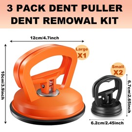 Dent Puller,3 Pcs Car Dent Puller Powerful Car Dent Suction Puller,Dent Remover Tool for Car,Car Dent Repair Kit for Car Dent Repair,Tiles Lifting,Objects Moving (1 Large Orange+2 Small Black)
