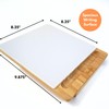 LINIIR White Glass Desktop Whiteboard with Adjustable Wood Stand -