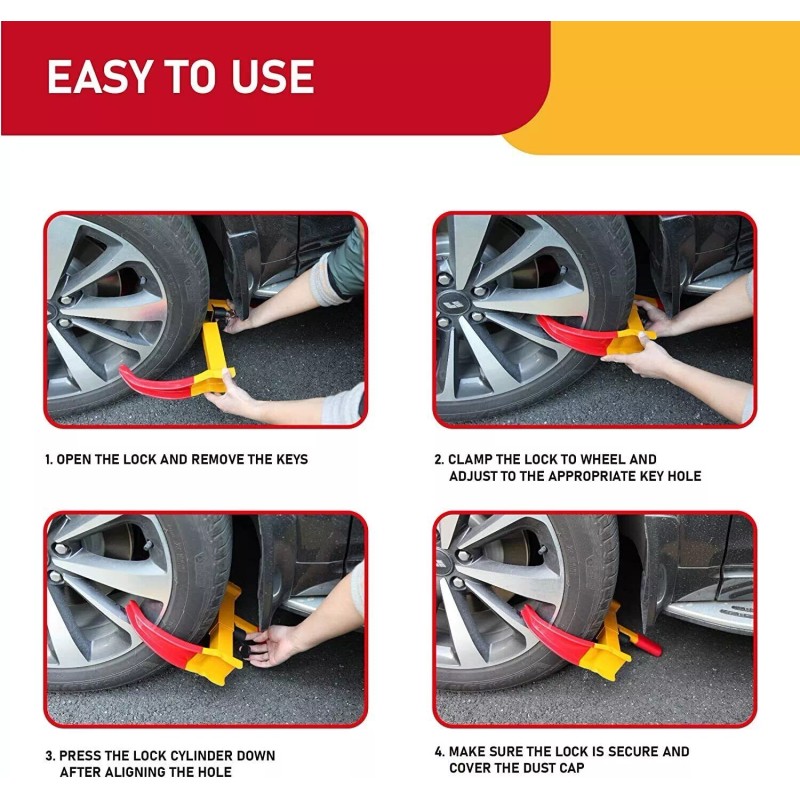 Cartman Heavy Duty Trailer Lock Wheel Clamp