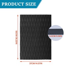 Surfboard Traction Pad, 36x15 Inch Non-Slip EVA Surf Traction Pad, Water & UV Resistant Black Surfboard, Cuttable Heavy Duty Surfing Accessories Surfing Accessories