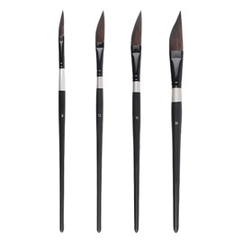 4pcs Dagger Tip Artists Paint Brushes Set, Specialist Watercolour Brushes for Acrylic, Gouache, Inks, Fine Detail or Broad Strokes