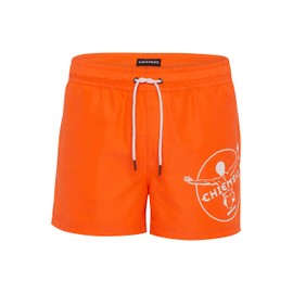 CHIEMSEE Swim Shorts with Label Symbol and Pockets, Shock Orange
