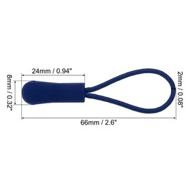 PATIKIL Zipper Pulls Replacement, 30 Pack Extension Cord Handle Fix Tab Tag Extender Fixer Puller for Luggage Backpacks Jackets, Dark Blue