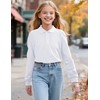 KEREDA Girls Uniform Long Sleeve Shirts School Polo Soft Cotton