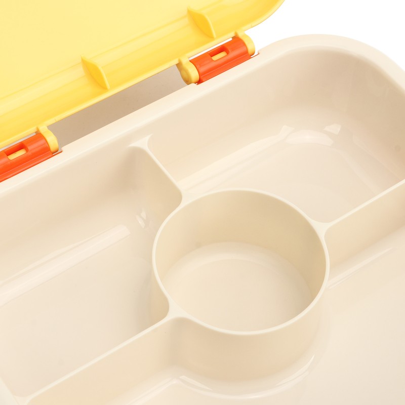 Bento Lunch Box ABS Separate Compartments with Buckle Handle Leakage