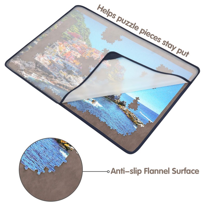 Tektalk Jigsaw Puzzle Board Portable Puzzle Mat with Dustproof Cover