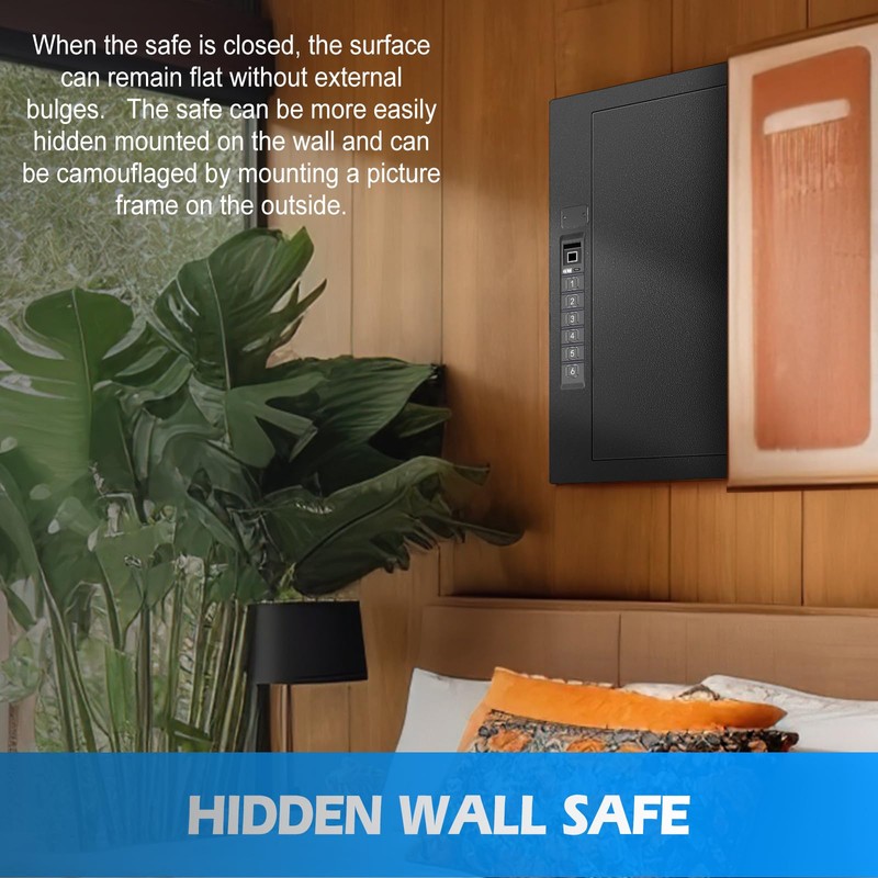 LANGGER V LANGGER V Biometric Wall Safe, Hidden Fingerprint Security