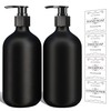 2Pcs Black Soap Dispenser, 16oz Black Plastic Dish Soap Dispenser