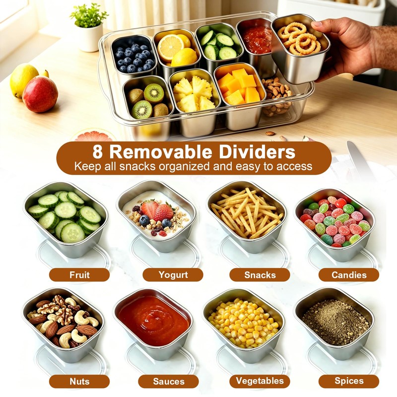 Stainless Steel Snackle Box Container, Dishwasher Safe Snack Box with
