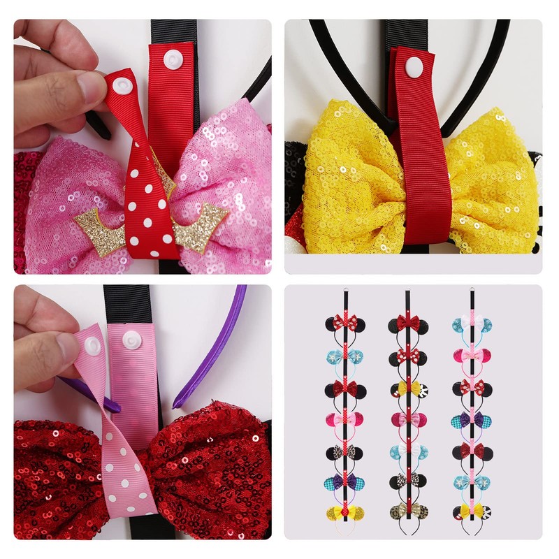 Fancheer 3Pcs Mouse Ears Headband Holder Hair Accessories Storage Headpiece