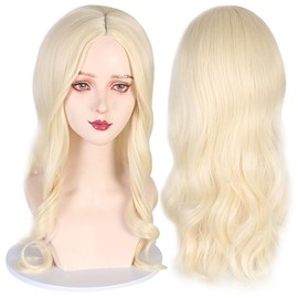 BZQCPLX Blonde Wigs for Women Long Curly Wig Blonde Wavy Wig Ladies Synthetic Hair Wig for Party Cosplay Daily Use