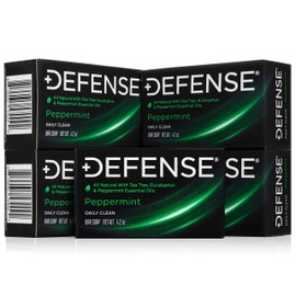 Defense Soap Defense Soap 5pk All Natural Peppermint Bar Soap for Men | Made by Wrestlers with Tea Tree Oil & Eucalyptus Oil to Promote Healthy Skin