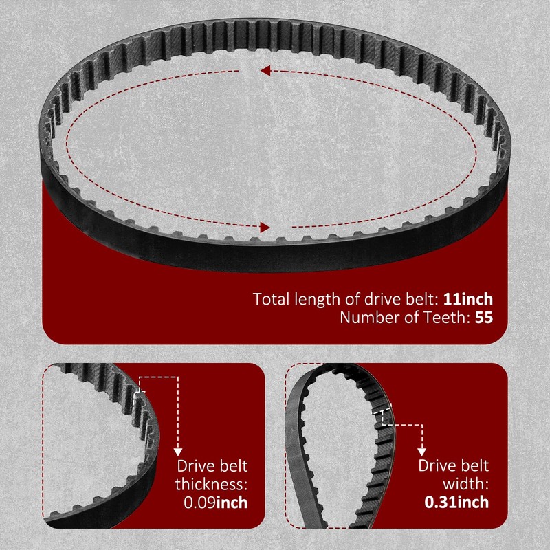 HASMX 110XL031 Timing Belt Rubber Geared Drive Belt for Black