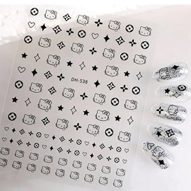 Cute character nail stickers, cat nail deco stickers / 귀여운 케릭터 네일스티커 고양이네일 데코스티커