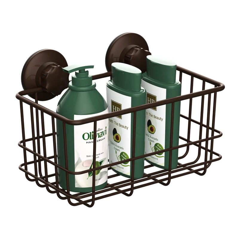 SANNO Powerfu Suction Cup Shower Caddy Basket for Shampoo Combo