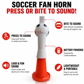 LUCYLANKER Electric Vuvuzela Stadium Horn, Loud Battery Powered Noise Maker, Hands-Free Soccer Cheer Horns with Button Control, Portable Football Fan Horn for Sports Games, Tailgates & Parties