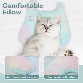 T'CHAQUE Dog Pillow Bed Cat Pillows for Indoor Cats Soft Dog Calming Pillow for Small Dogs Anxiety Relief Comfort Dog Neck Pillow Pet Sleeping Improve Pet Calming Toy for Upper Spine Support