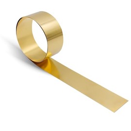 Uxney Uxney Brass Sheet, Brass Plate Gold Foil Sheets Brass Sheet Roll 1000 mm x 50 mm x 0.1 mm for Crafts, Electrical Repairs, DIY Projects