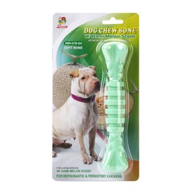 PERCELL 7-1/2" Dog Chew Toys - Thermoplastic Rubber Dog Chew Spiral Bone with Hami Melon Flavor, for Medium Large Dogs (Hami Melon)