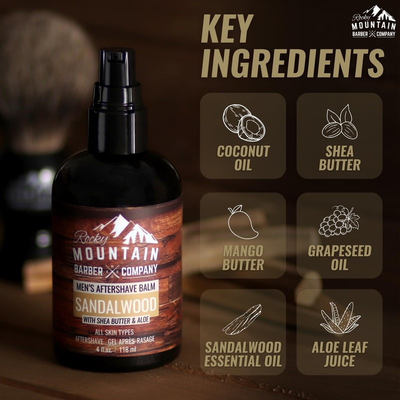 Rocky Mountain Barber Company Aftershave Balm for Men – with