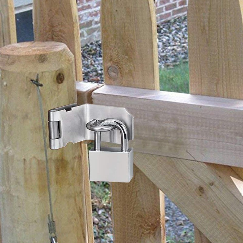 INCREWAY Heavy Padlock Hasp Duty, Stainless Steel 90 Degree Right
