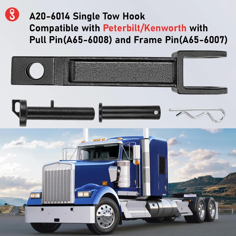 A20-6014 Single Tow Hook with Pull Pin (A65-6008) and Frame