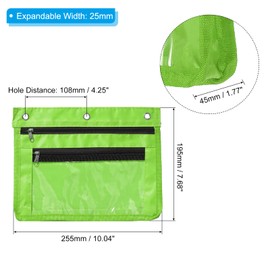 PATIKIL Expandable Pencil Pouch for 3 Rings Binder, 1 Pack Oxford Cloth Large Capacity Zipper Binder Pouch Pencil Case for Office Home, Green