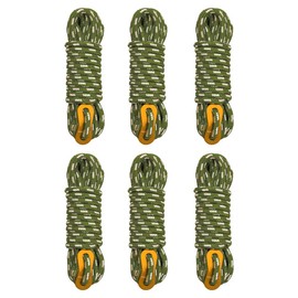 GEERTOP 6 Pack 5 mm Ultralight Tent Guy Lines Camping Ropes with Aluminum Tensioner for Tent, Tent Tarp Shelter