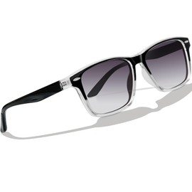 Rimerakea Men's Sunglasses, Black, Polarized TR90, UV Protection, Openable Frame, Unisex, Popular, For Driving, [C] Gradient Gray