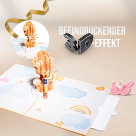 myDreamwork® Premium Birth Card Universal - Includes Envelope - Gifts Baby Shower - Baby Card Birth, Greeting Card Birth, Card Birth Girl, Boy (20 x 15 cm)